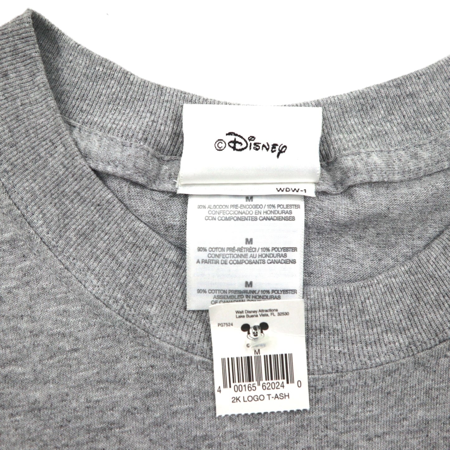 Walt Disney World 00s Disney Mickey Mouse 2000 Millennium T-shirt M Gray Unused