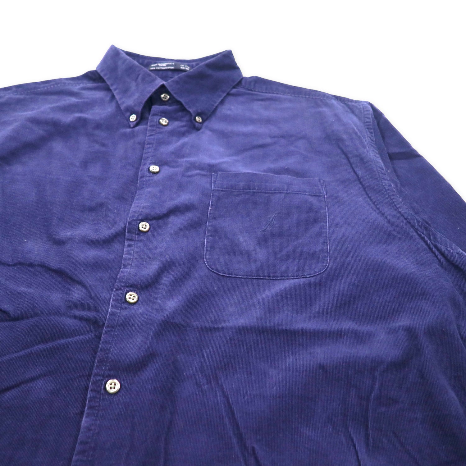 NAUTICA Corduroy Button-Down Shirts 34/35 Navy Cotton One Point