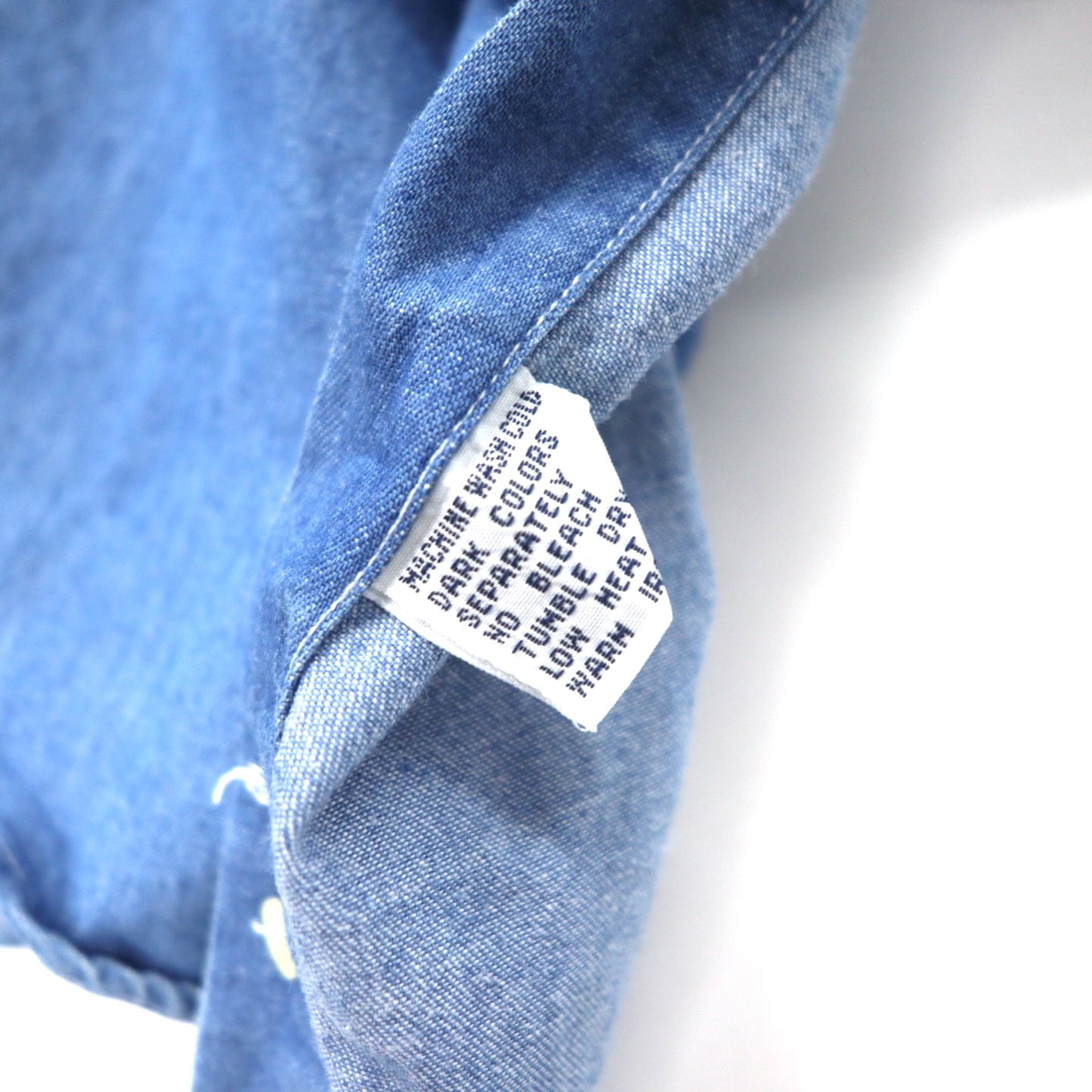 CHAPS RALPH LAUREN 90s denim button-down shirt 16.5-34/35 blue cotton