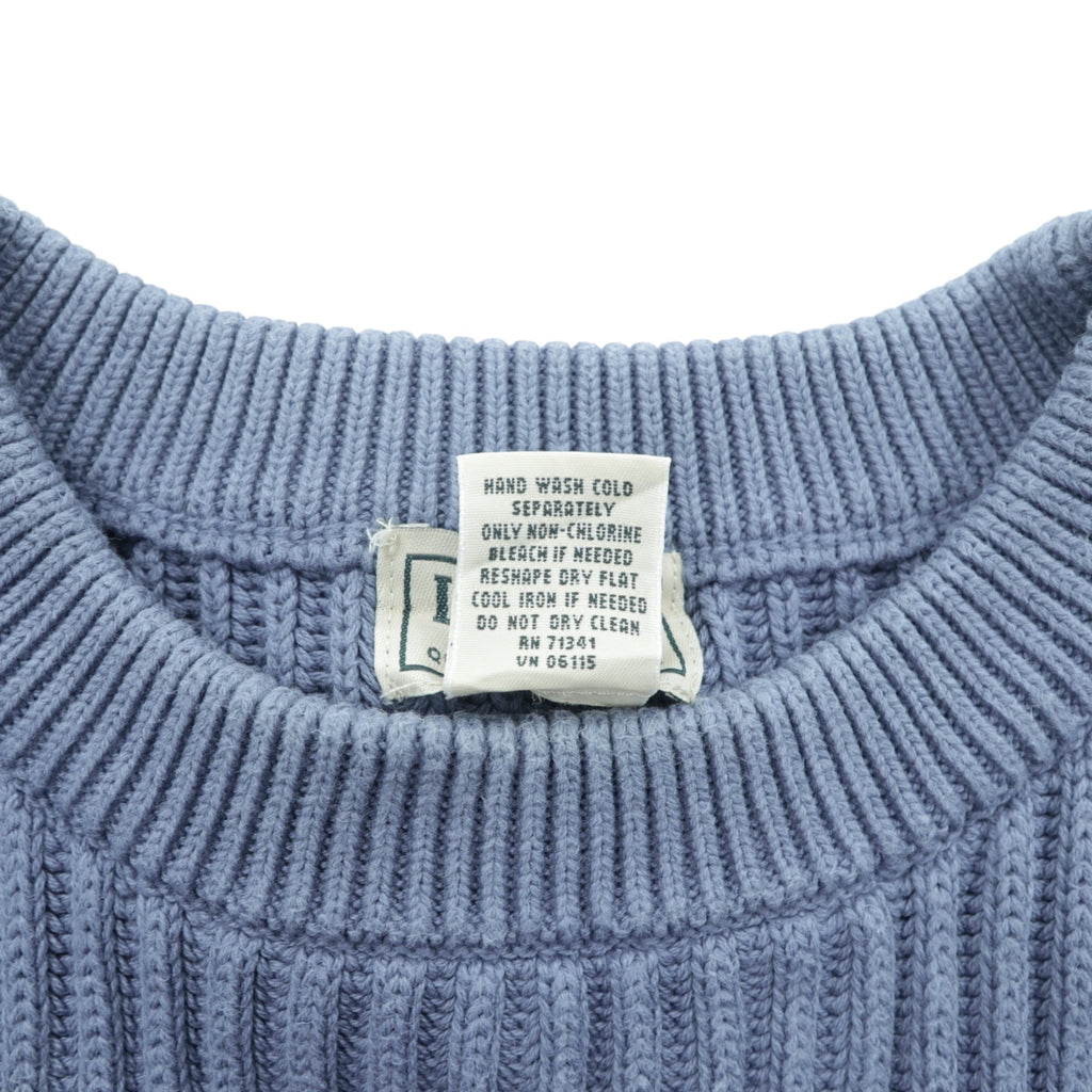 L.L.Bean 90年代 リブ ニット セーター XL ブルー コットン クルーネック JSA6