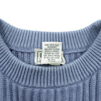 L.L.Bean 90年代 リブ ニット セーター XL ブルー コットン クルーネック JSA6