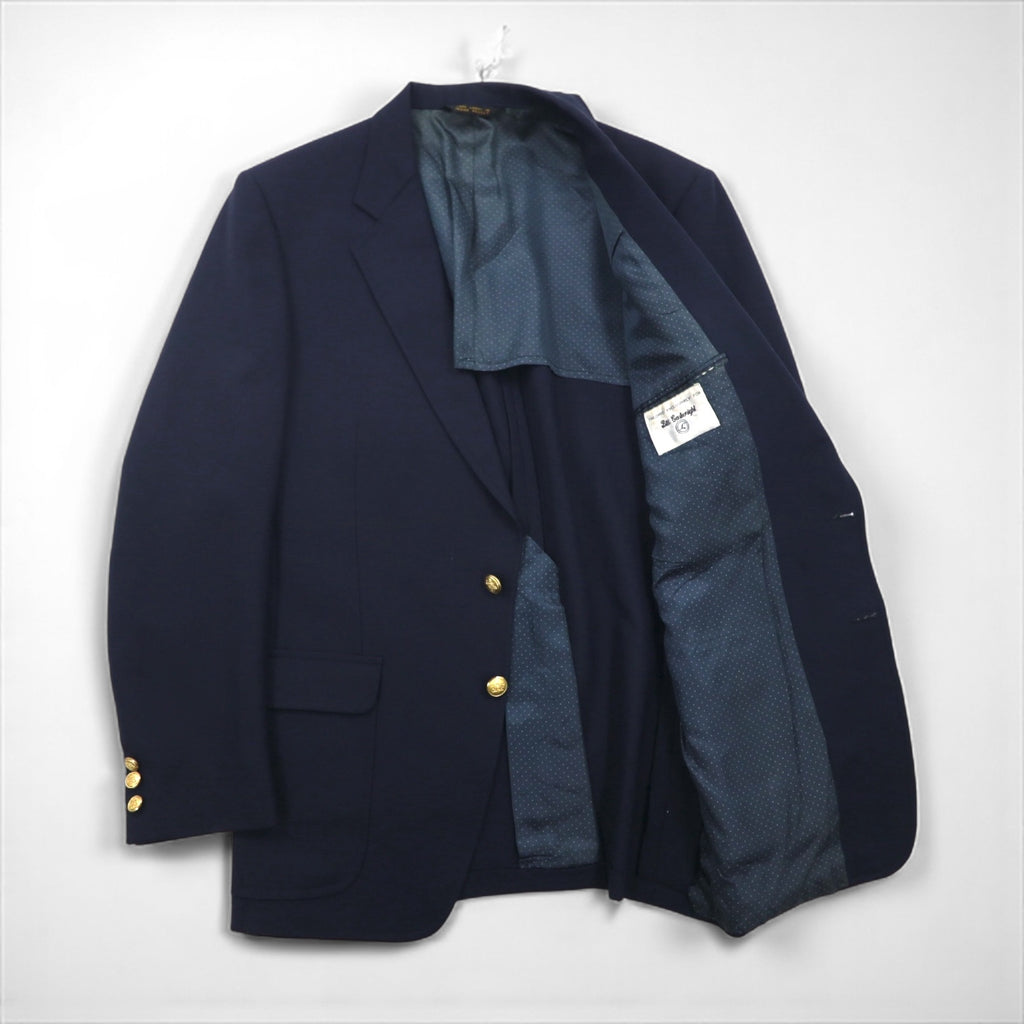 80s USA UNION MADE Vintage Navy Blazer Joshua Trent 80s USA Made 2B Tailored Jacket Size L Union Made ACTWU Tag Gold Buttons Navy Blazer