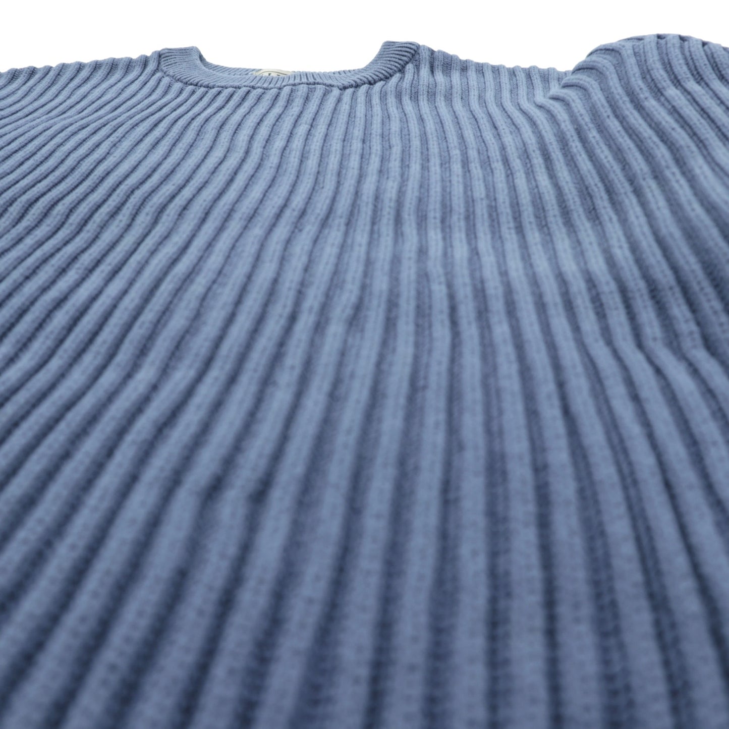 L.L.Bean 90年代 リブ ニット セーター XL ブルー コットン クルーネック JSA6