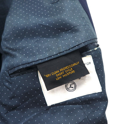 80s USA UNION MADE Vintage Navy Blazer Joshua Trent 80年代 USA製 2B テーラードジャケット L ユニオンメイド ACTWUタグ 金ボタン 紺ブレ