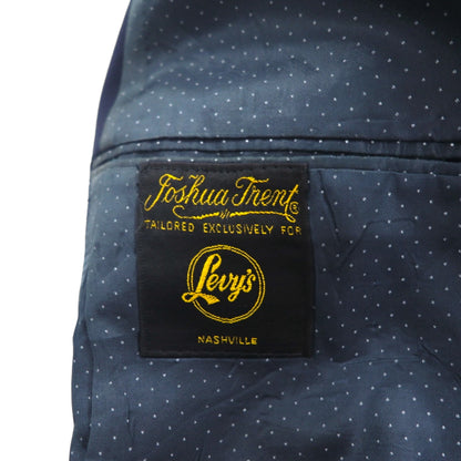 80s USA UNION MADE Vintage Navy Blazer Joshua Trent 80年代 USA製 2B テーラードジャケット L ユニオンメイド ACTWUタグ 金ボタン 紺ブレ