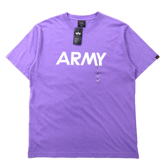 日本然リトテ-古着オンライン-ALPHA INDUSTRIES ARMY プリントTシャツ L パープル コットン 未使用品-Alpha Industries Army Print T-Shirt L Purple Cotton Unused