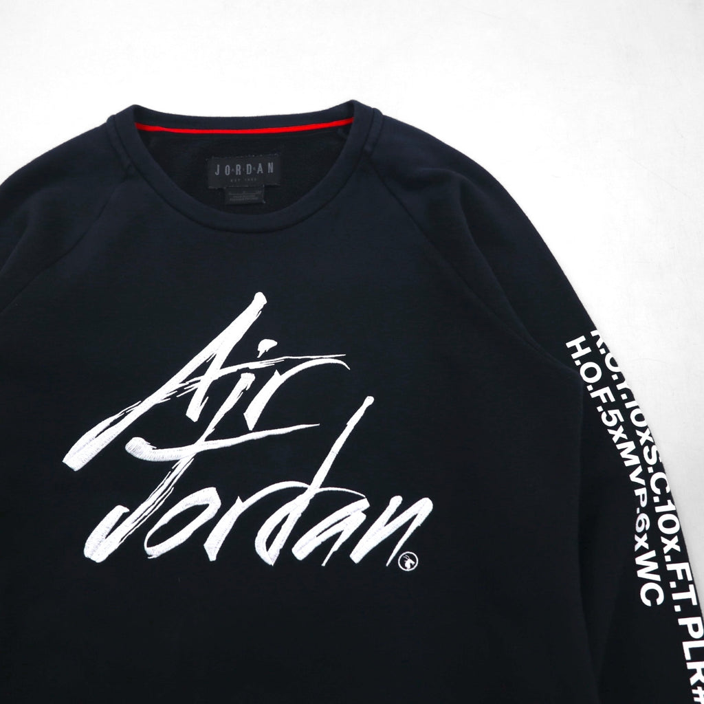 JORDAN BRAND (NIKE) Greatest Fleece Sweatshirt, Size L, Black, JSW GREATEST FLC CREW Embroidery, AV6002-010