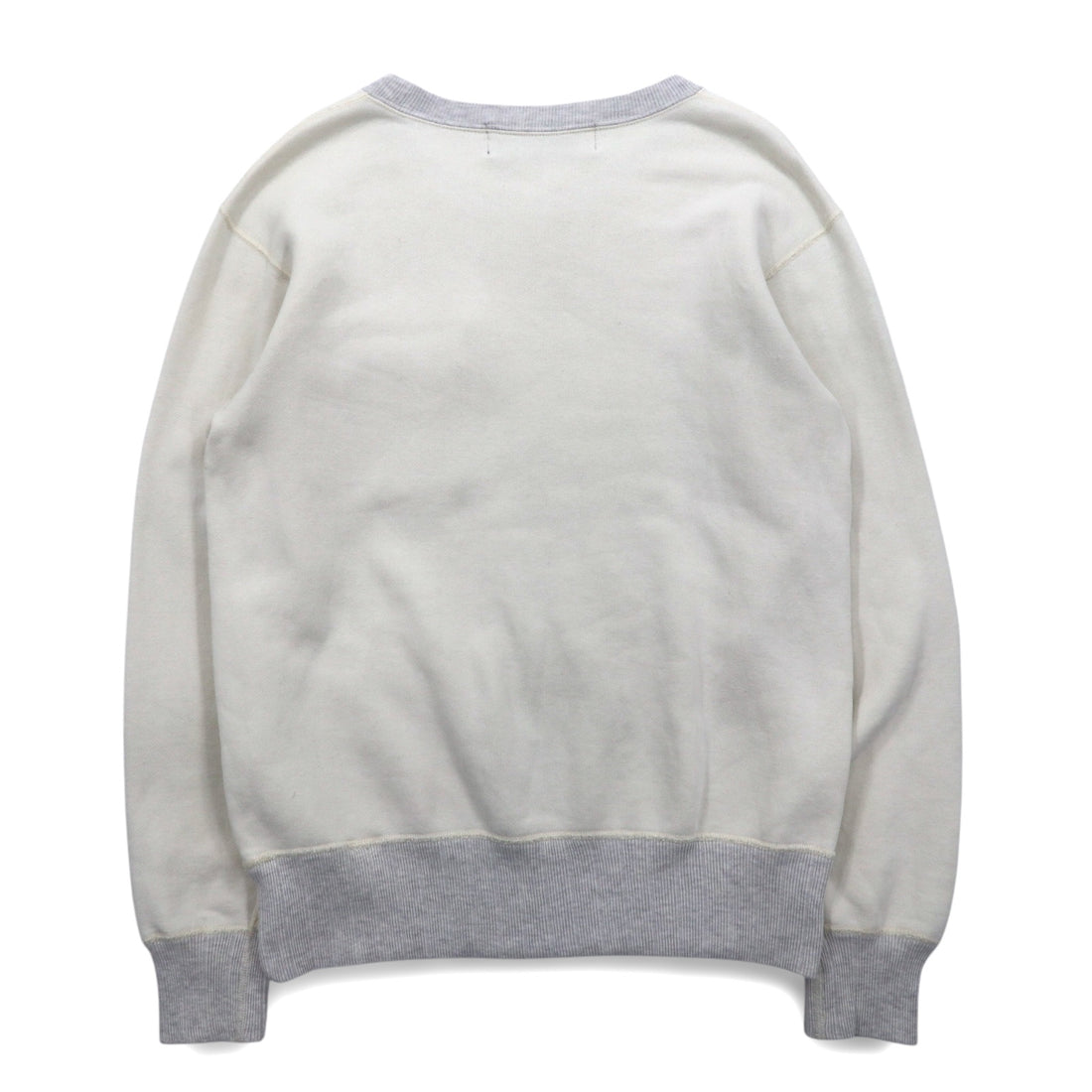 FAT クルーネック スウェット M オフホワイト グレー U.S.ARMY フラップポケット
