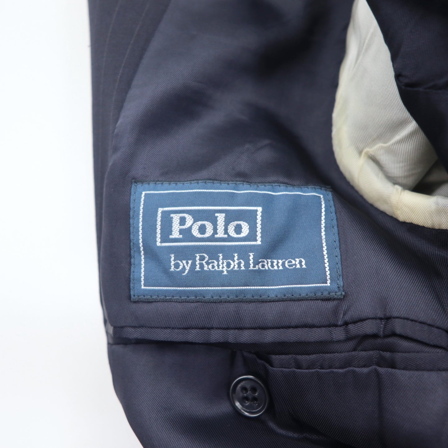 Polo by Ralph Lauren イタリア製 2B テーラードジャケット L ネイビー ストライプ ウール 羊毛