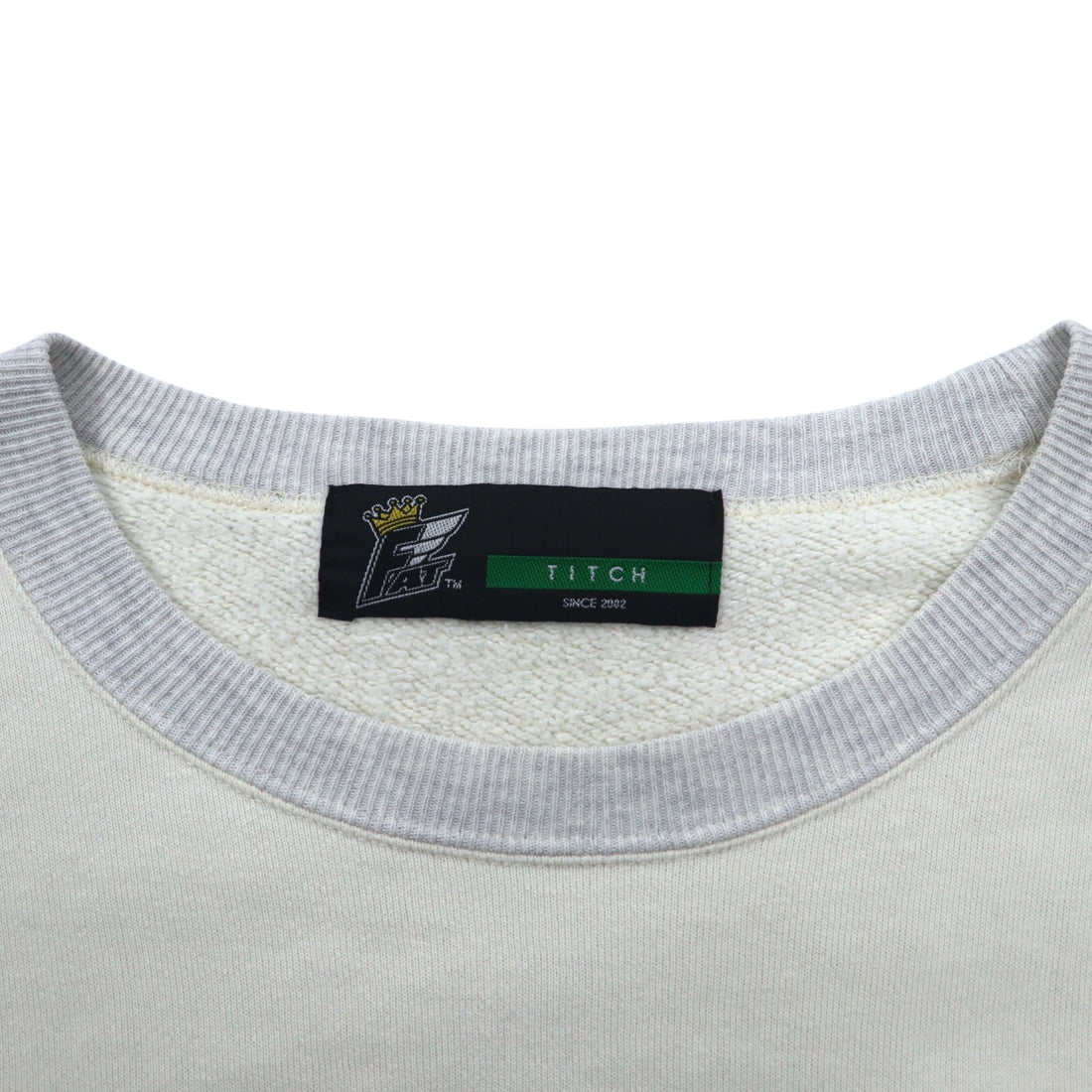 FAT クルーネック スウェット M オフホワイト グレー U.S.ARMY フラップポケット