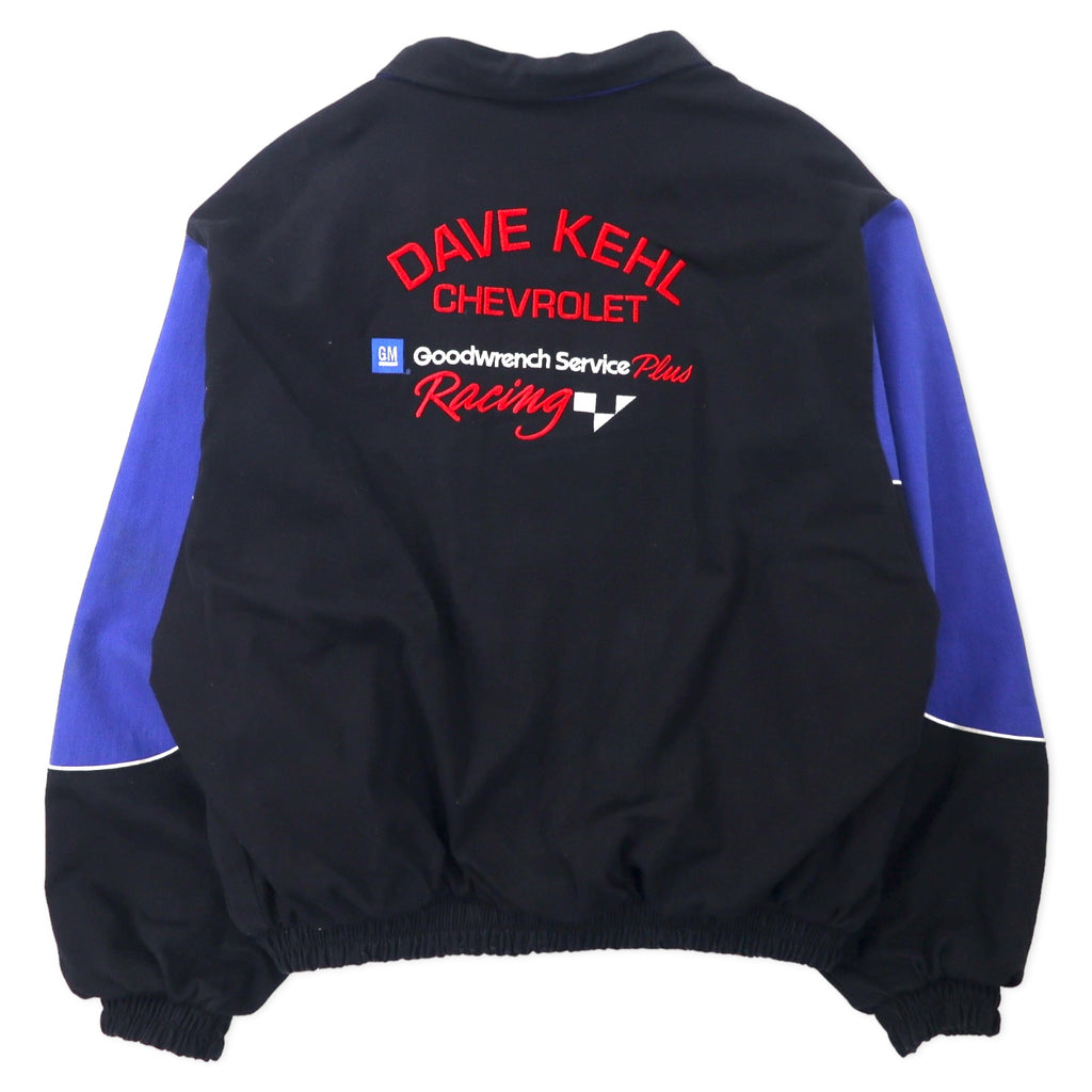 Ashley USA made racing jacket XXL black cotton snap button DAVE KEHL CHEVROLET back embroidery big size