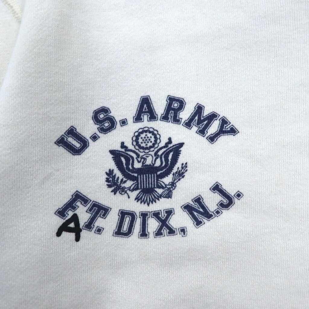 FAT クルーネック スウェット M オフホワイト グレー U.S.ARMY フラップポケット