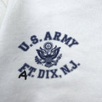 FAT クルーネック スウェット M オフホワイト グレー U.S.ARMY フラップポケット