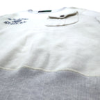 FAT クルーネック スウェット M オフホワイト グレー U.S.ARMY フラップポケット