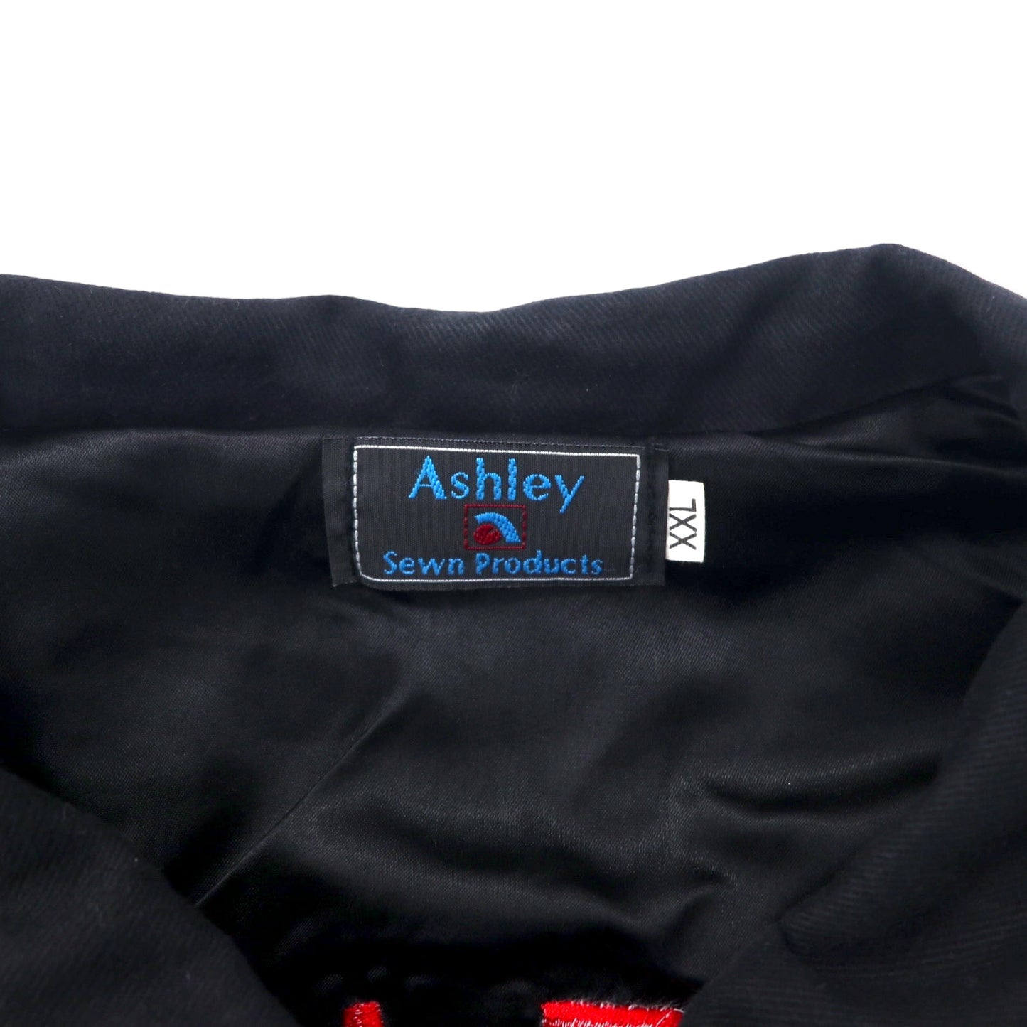 Ashley USA製 レーシングジャケット XXL ブラック コットン スナップボタン DAVE KEHL CHEVROLET バック刺繍 ビッグサイズ