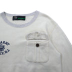 FAT クルーネック スウェット M オフホワイト グレー U.S.ARMY フラップポケット