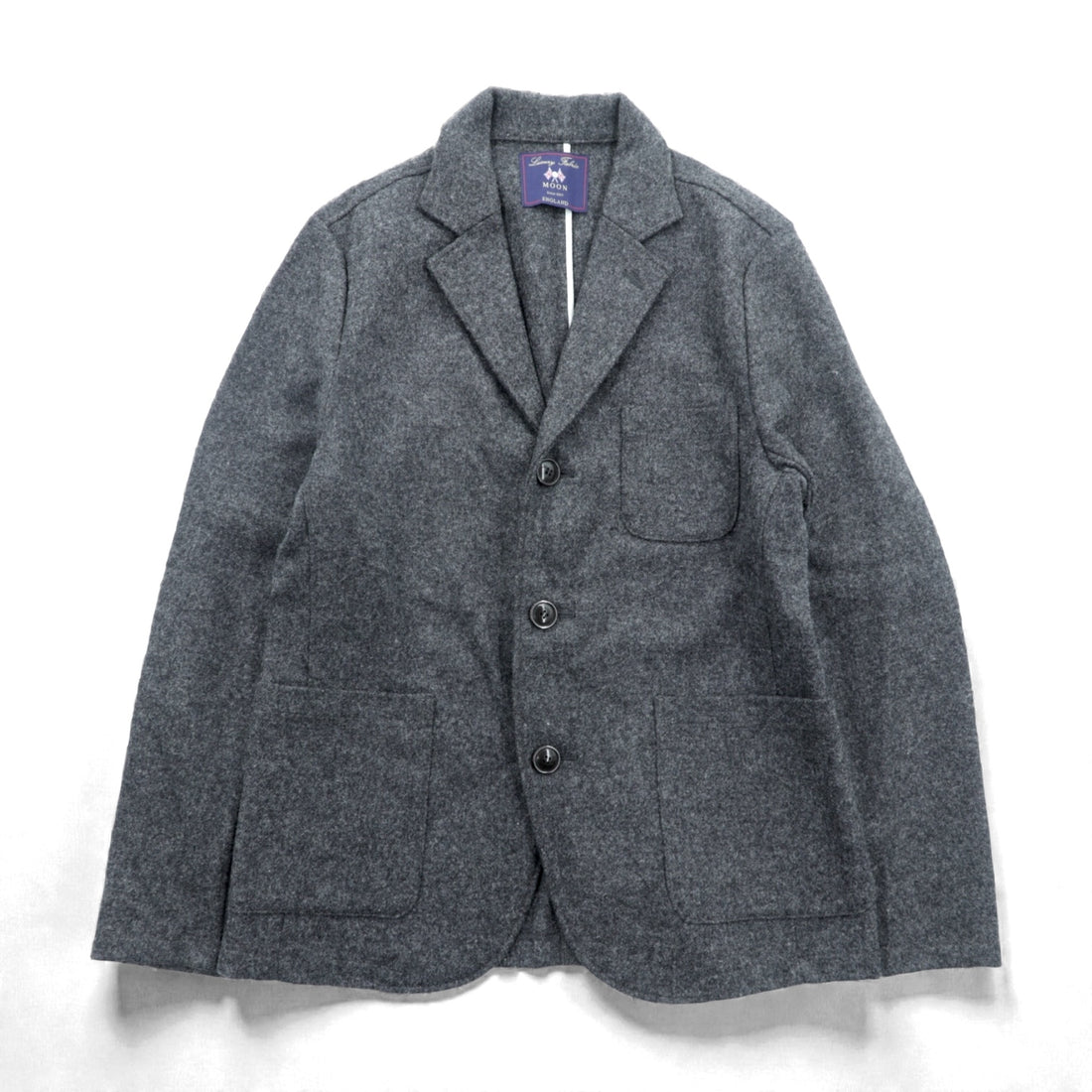 Cricket 1960 x BRONTE By MOON Made in Japan Tweed Leather 3B Wool Tailored Jacket, Size M, Gray