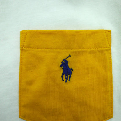 POLO RALPH LAUREN Colorblock Pocket T-Shirt M White Small Pony Embroidery