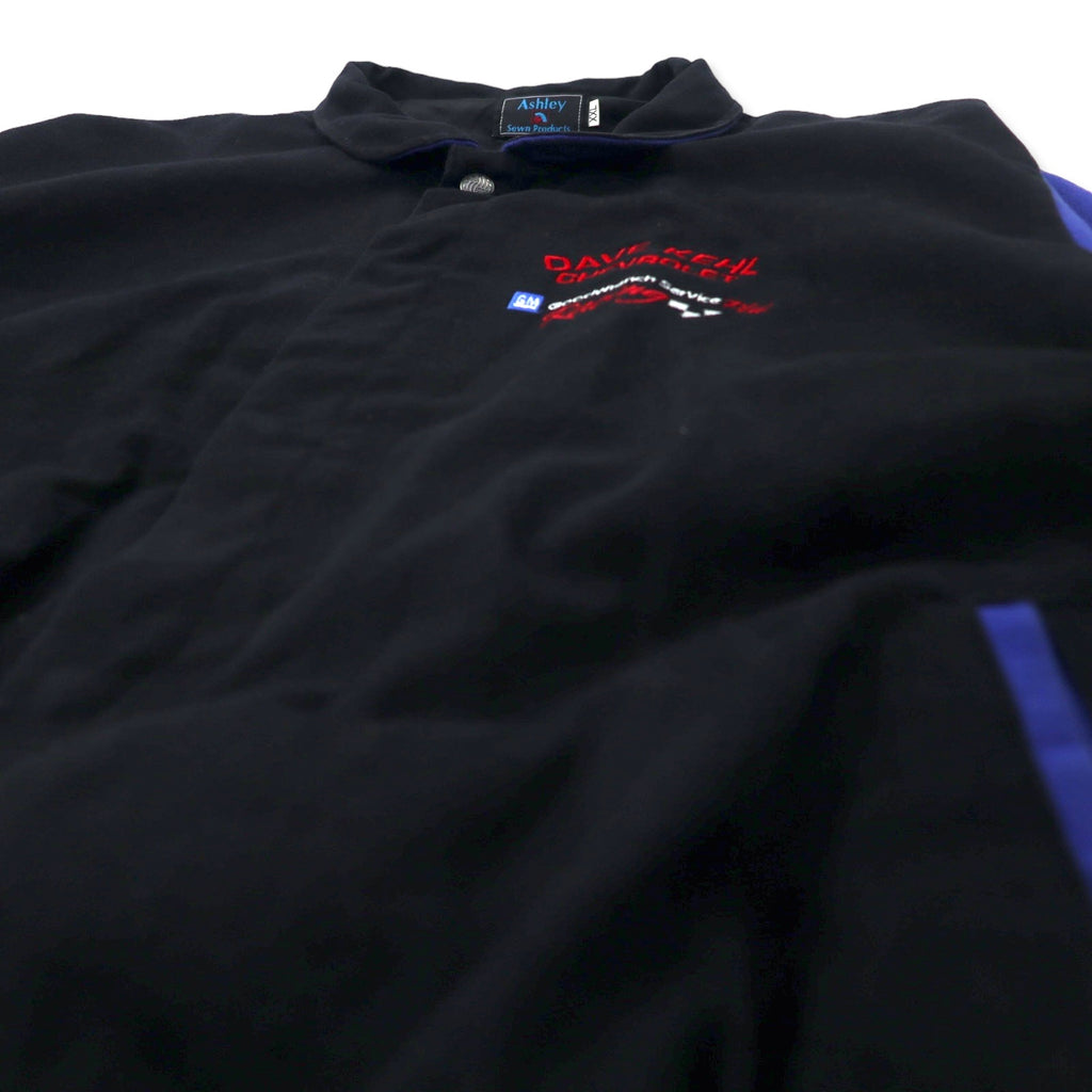 Ashley USA made racing jacket XXL black cotton snap button DAVE KEHL CHEVROLET back embroidery big size