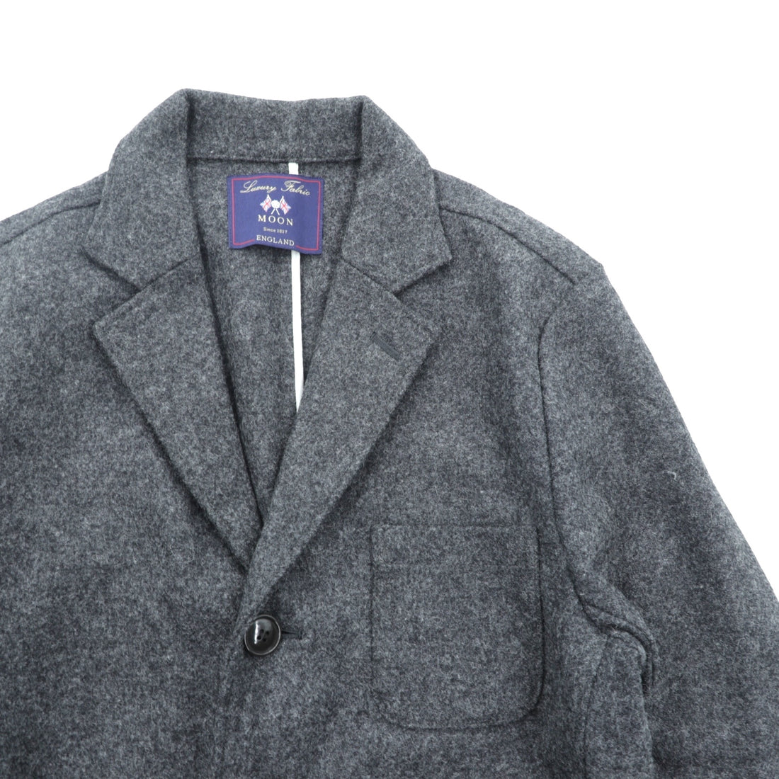 Cricket 1960 x BRONTE By MOON Made in Japan Tweed Leather 3B Wool Tailored Jacket, Size M, Gray
