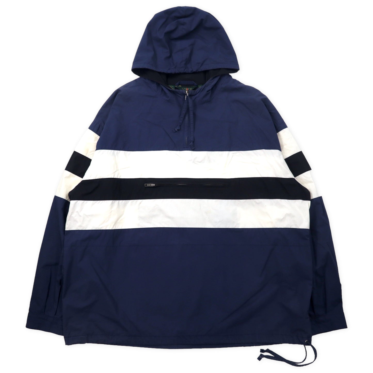 J.CREW 90年代 2トーン アノラックパーカー XL ネイビー コットン ビッグサイズ