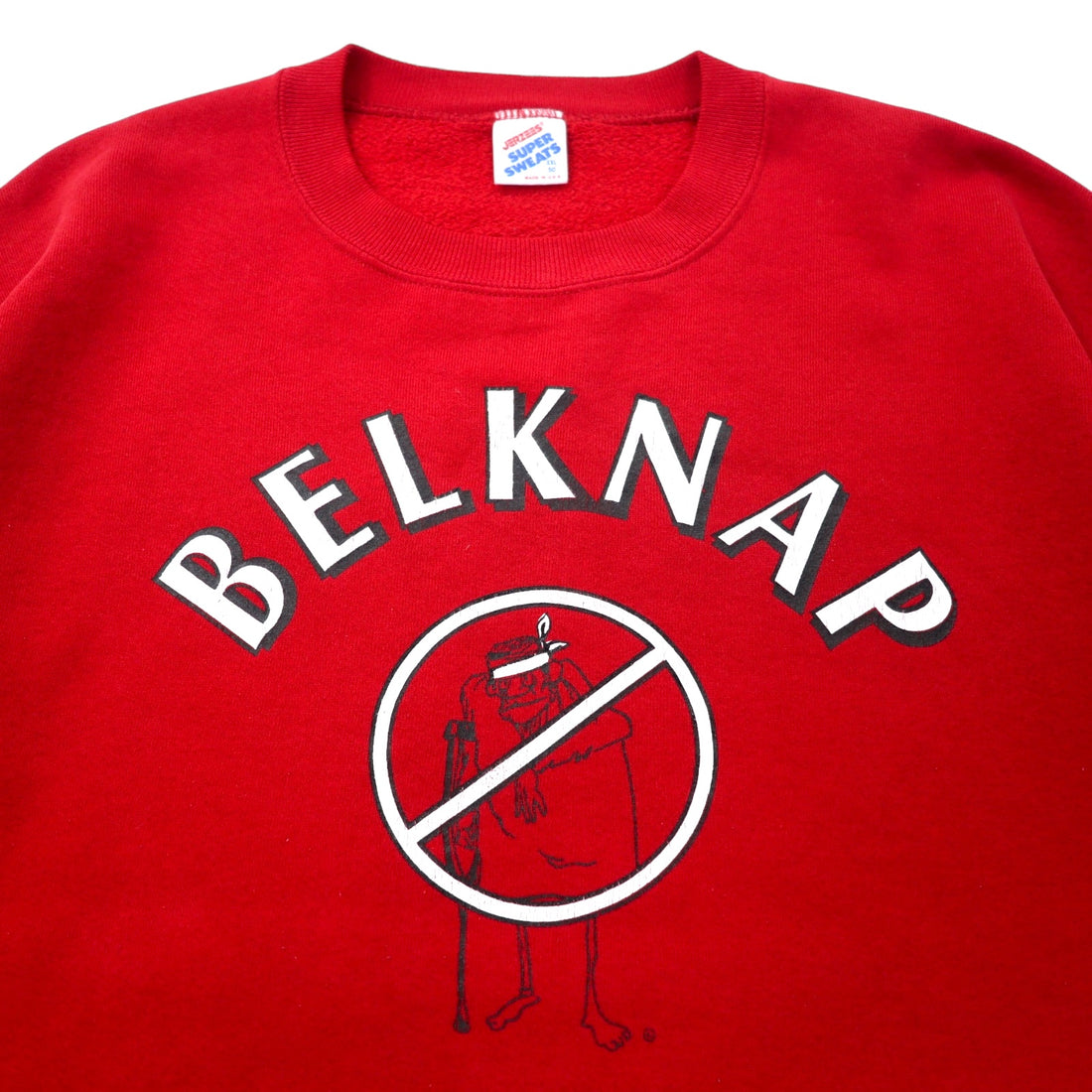 USA made 90s JERZEES print sweatshirt XXL red cotton BELKNAP SAFETY RECORD