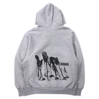 Champion 00s Premium Reverse Weave Hoodie M Grey Cotton Fleece Lining HORNETS LACROSSE Arch Logo 3-Layer Print PREMIUM REVERSE WEAVE
