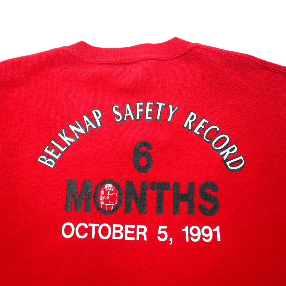 USA made 90s JERZEES print sweatshirt XXL red cotton BELKNAP SAFETY RECORD