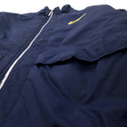 NIKE 90年代 スウォッシュロゴ パデット ナイロンジャケット M ネイビー バックロゴ刺繍 キルティングライナー 銀タグ