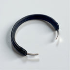 Hender Scheme レザー バングル ブラック シルバー 真鍮 ヌメ革 not lying jewelry bangle silver S