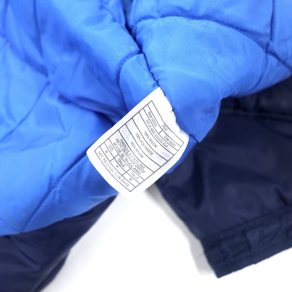 NIKE 90年代 スウォッシュロゴ パデット ナイロンジャケット M ネイビー バックロゴ刺繍 キルティングライナー 銀タグ