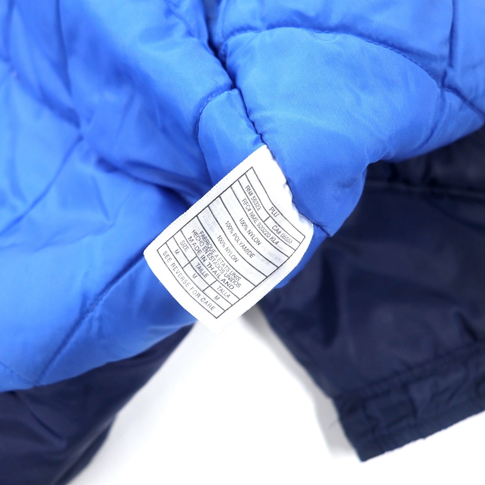 NIKE 90年代 スウォッシュロゴ パデット ナイロンジャケット M ネイビー バックロゴ刺繍 キルティングライナー 銀タグ