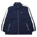 日本然リトテ-古着オンライン-NIKE 90年代 ナイロンジャケット スポーツジャケット L ネイビー サイドライン スウォッシュロゴ 黒タグ ビッグサイズ-NIKE 90's Windbreaker Sports Jacket L Navy Sideline Swoosh Logo Black Tag Big Size