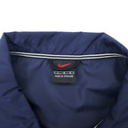 NIKE 90s Nylon Jacket Sports Jacket L Navy Side Line Swoosh Logo Black Tag Big Size