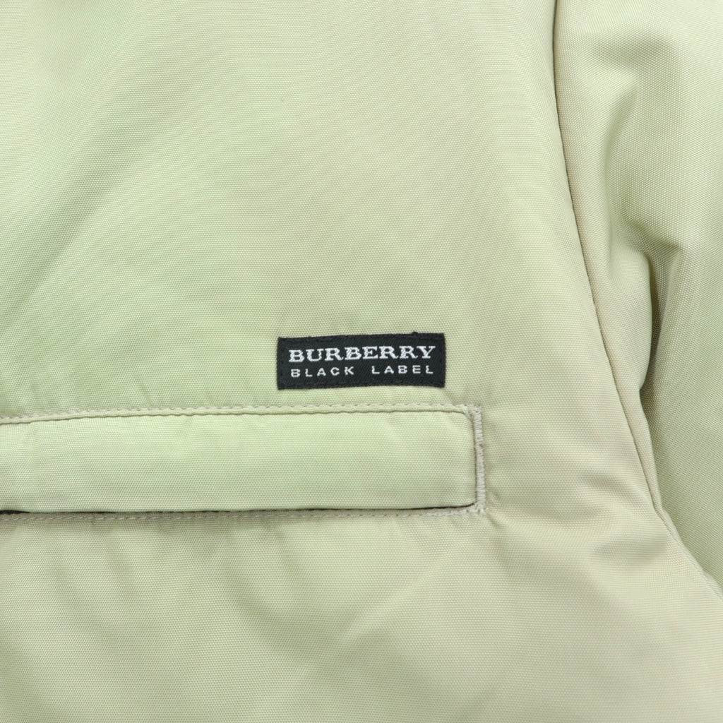 BURBERRY BLACK LABEL ホワイトグース ダウンジャケット M ファー フード着脱 BMP60-320-44 コヨーテファー ホワイトグースダウン 内側ノバチェック