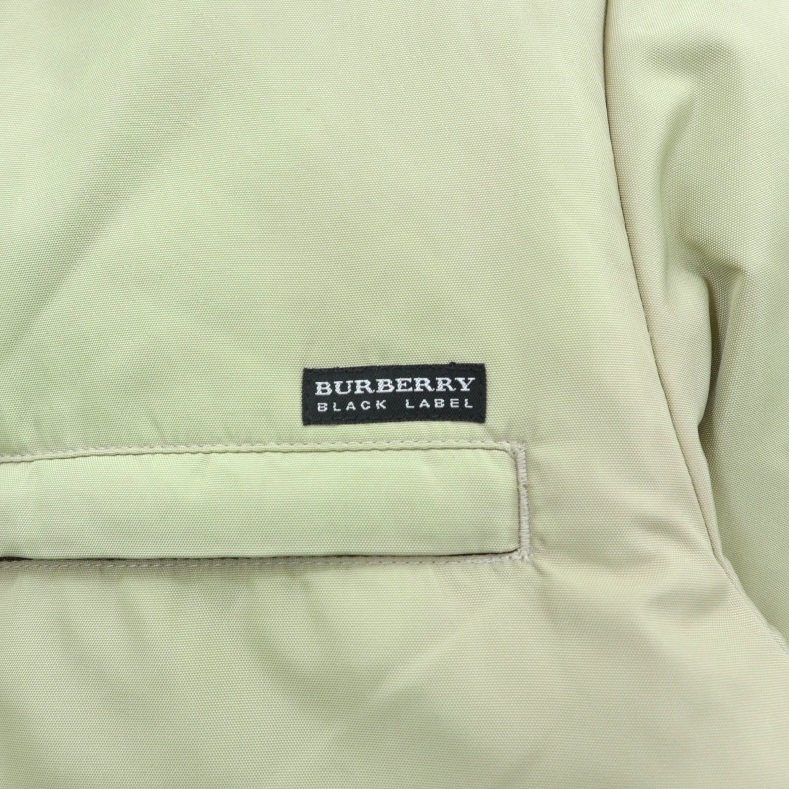 BURBERRY BLACK LABEL ホワイトグース ダウンジャケット M ファー フード着脱 BMP60-320-44 コヨーテファー ホワイトグースダウン 内側ノバチェック