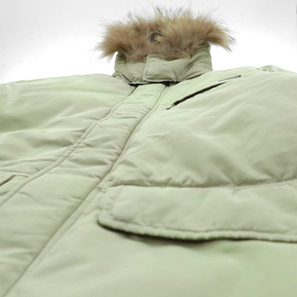 BURBERRY BLACK LABEL ホワイトグース ダウンジャケット M ファー フード着脱 BMP60-320-44 コヨーテファー ホワイトグースダウン 内側ノバチェック