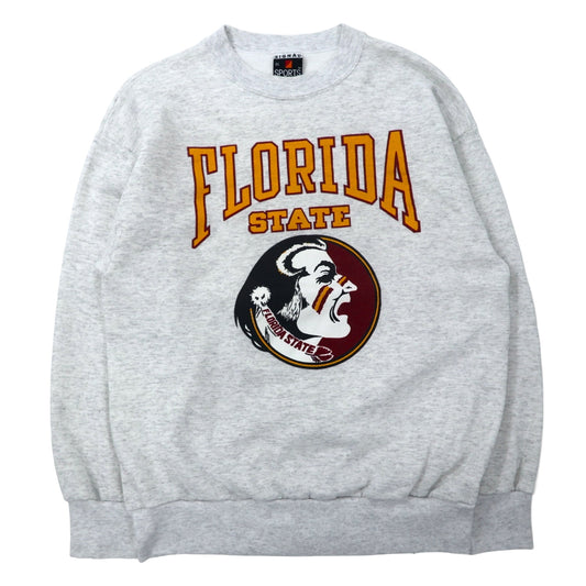 USA製 90年代 SIGNAL SPORTS カレッジ プリント スウェット XL グレー コットン 裏起毛 NCAA FLORIDA STATE