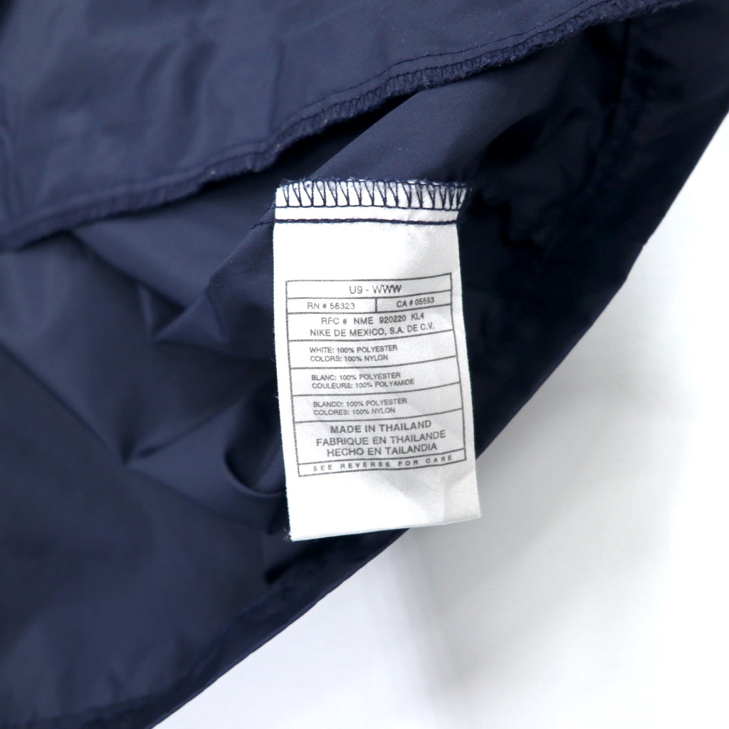 NIKE 90s Nylon Jacket Sports Jacket L Navy Side Line Swoosh Logo Black Tag Big Size