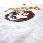 Made in USA 90s SIGNAL SPORTS College Print Sweatshirt XL Grey Cotton Fleece Lining NCAA FLORIDA STATE