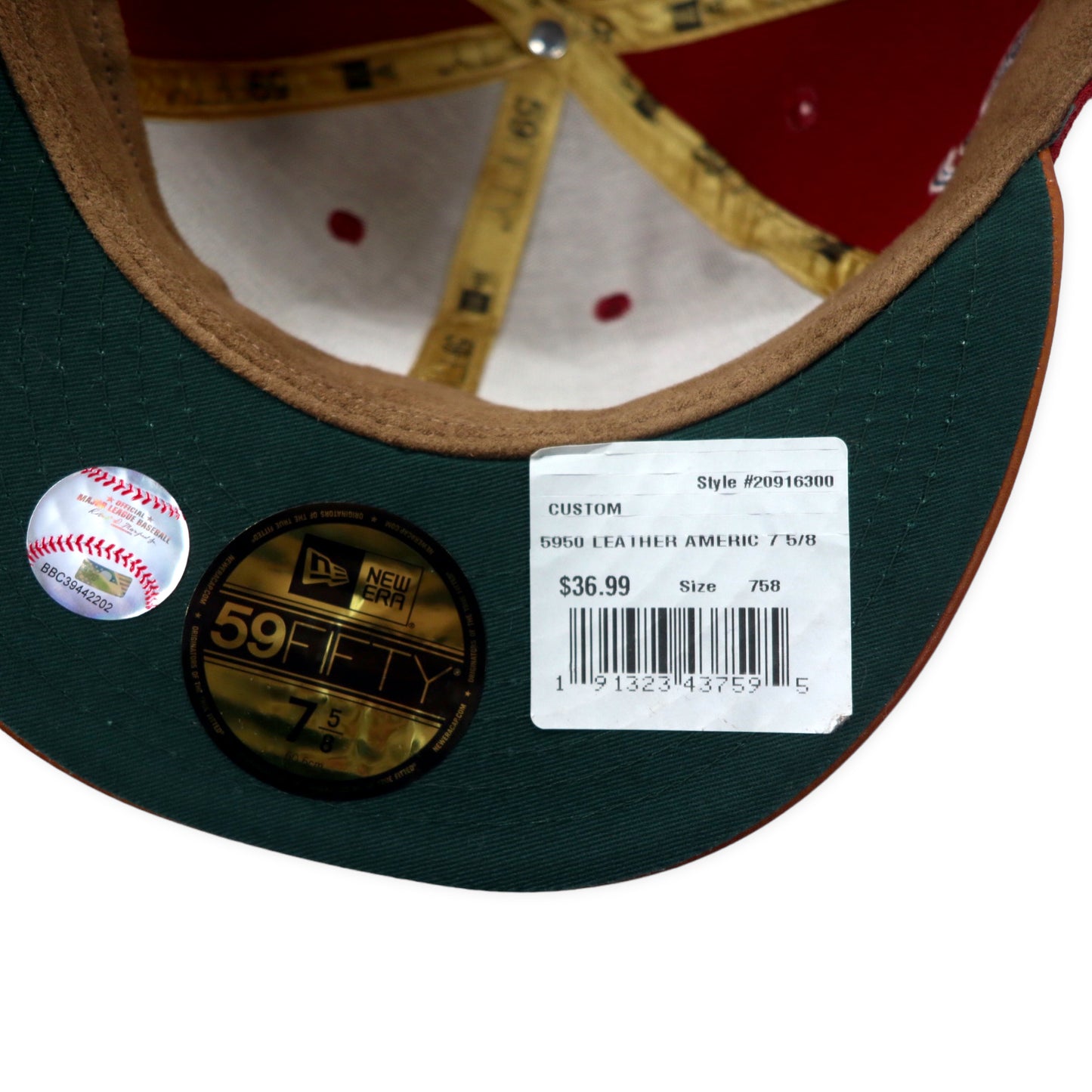 NEW ERA レザーパッチ ベースボールキャップ 60.6cm レッド ポリエステル MLB ワシントン ナショナルズ WASHINGTON NATIONALS 未使用品