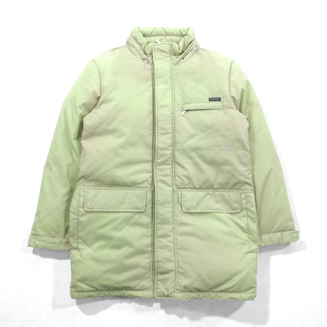 BURBERRY BLACK LABEL White Goose Down Jacket, Medium, with Detachable Fur Hood, Coyote Fur, and Nova Check Interior (BMP60-320-44).