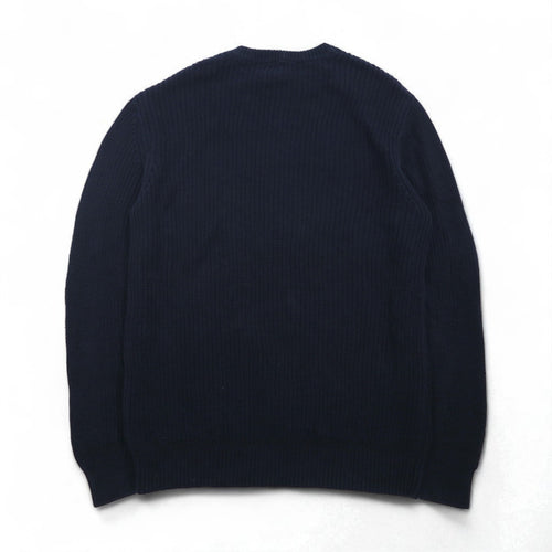 A|X ARMANI EXCHANGE ワッフル セーター コットン ニット M ネイビー 畦編み