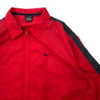 NIKE 90s Nylon Jacket Sports Jacket L Red Black Side Line Swoosh Logo Black Tag Big Size