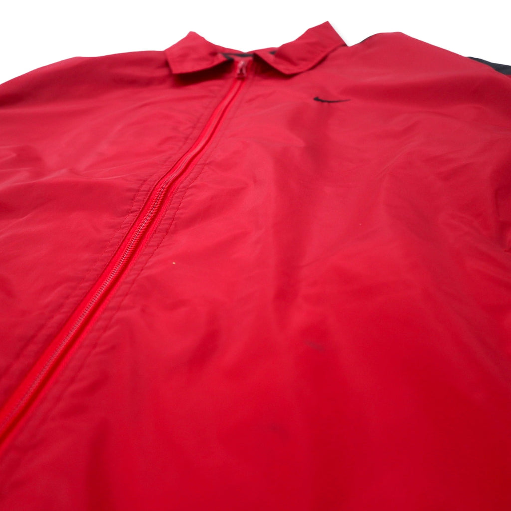 NIKE 90s Nylon Jacket Sports Jacket L Red Black Side Line Swoosh Logo Black Tag Big Size