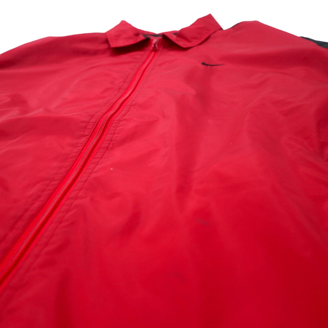 NIKE 90s Nylon Jacket Sports Jacket L Red Black Side Line Swoosh Logo Black Tag Big Size