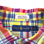 RALPH LAUREN インディアン マドラス Indiam Madras ボタンダウンシャツ XL マルチカラー チェック コットン スモールポニー刺繍 未使用品