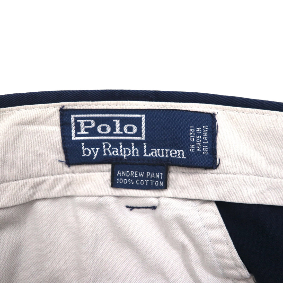 Polo Ralph Lauren 90年代  ポロチノ ２タック ワイド チノパンツ XL ネイビー ANDREW PANT