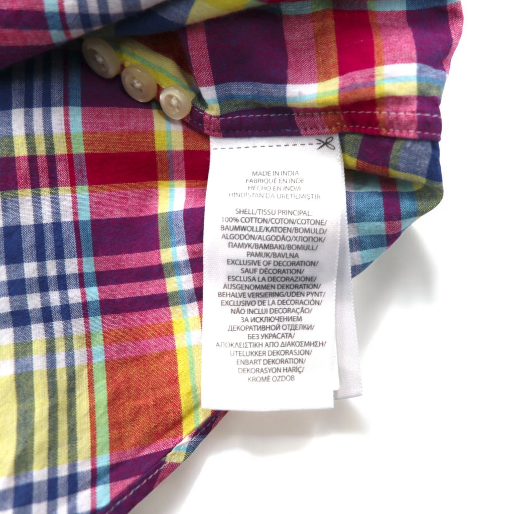 RALPH LAUREN インディアン マドラス Indiam Madras ボタンダウンシャツ XL マルチカラー チェック コットン スモールポニー刺繍 未使用品