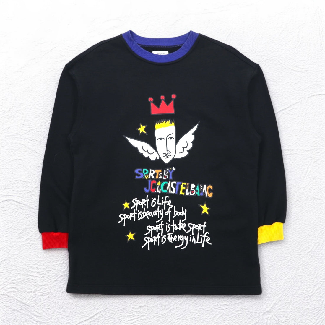 Castelbajac sport 90s character print sweatshirt M black cotton